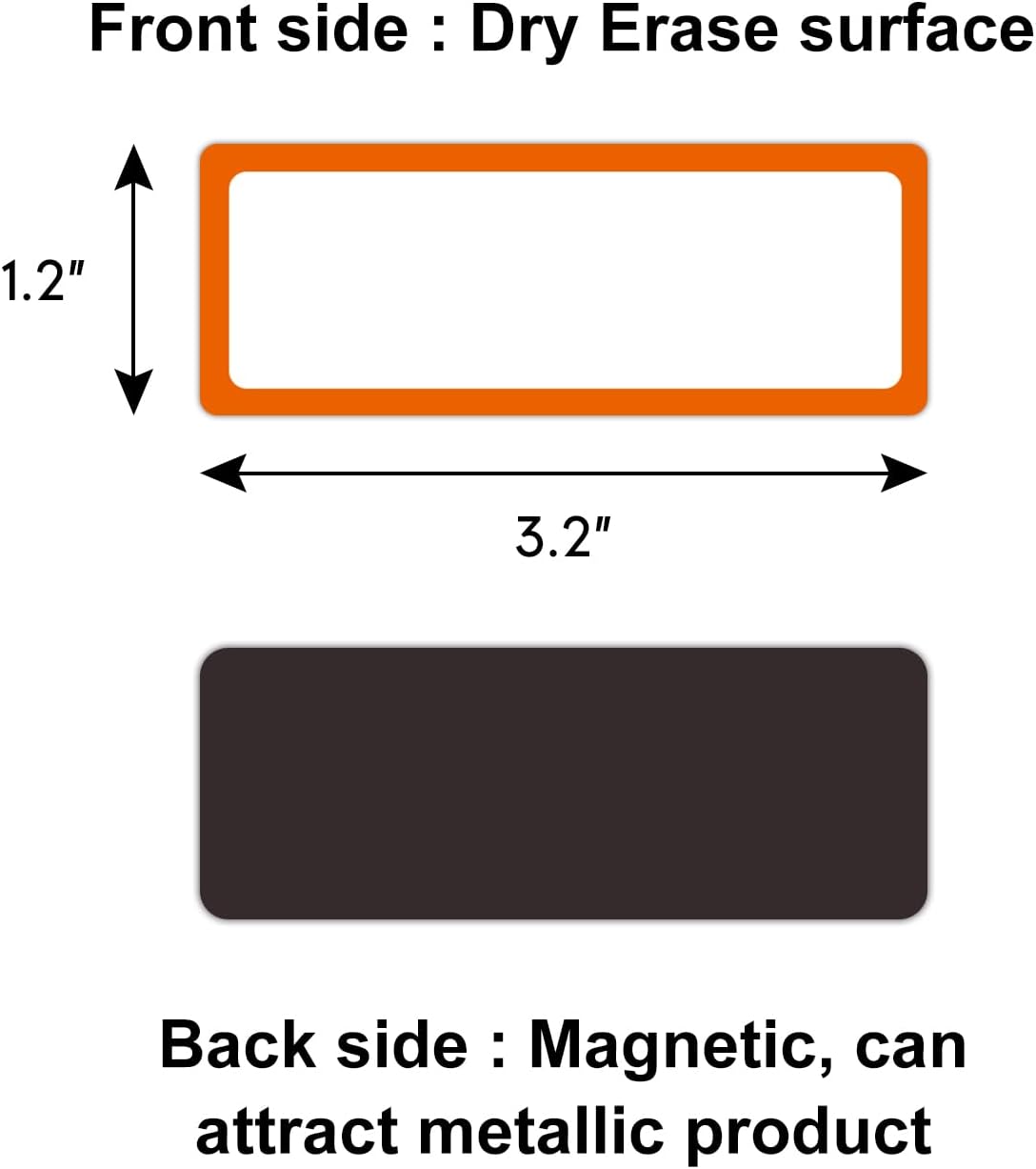 Dry Erase Magnetic Labels 4x2 Inch White, Reusable Magnetic Dry Erase Labels for Classroom Office Whiteboards，Pack of 40