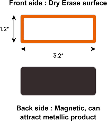 Dry Erase Magnetic Labels 4x2 Inch White, Reusable Magnetic Dry Erase Labels for Classroom Office Whiteboards，Pack of 40