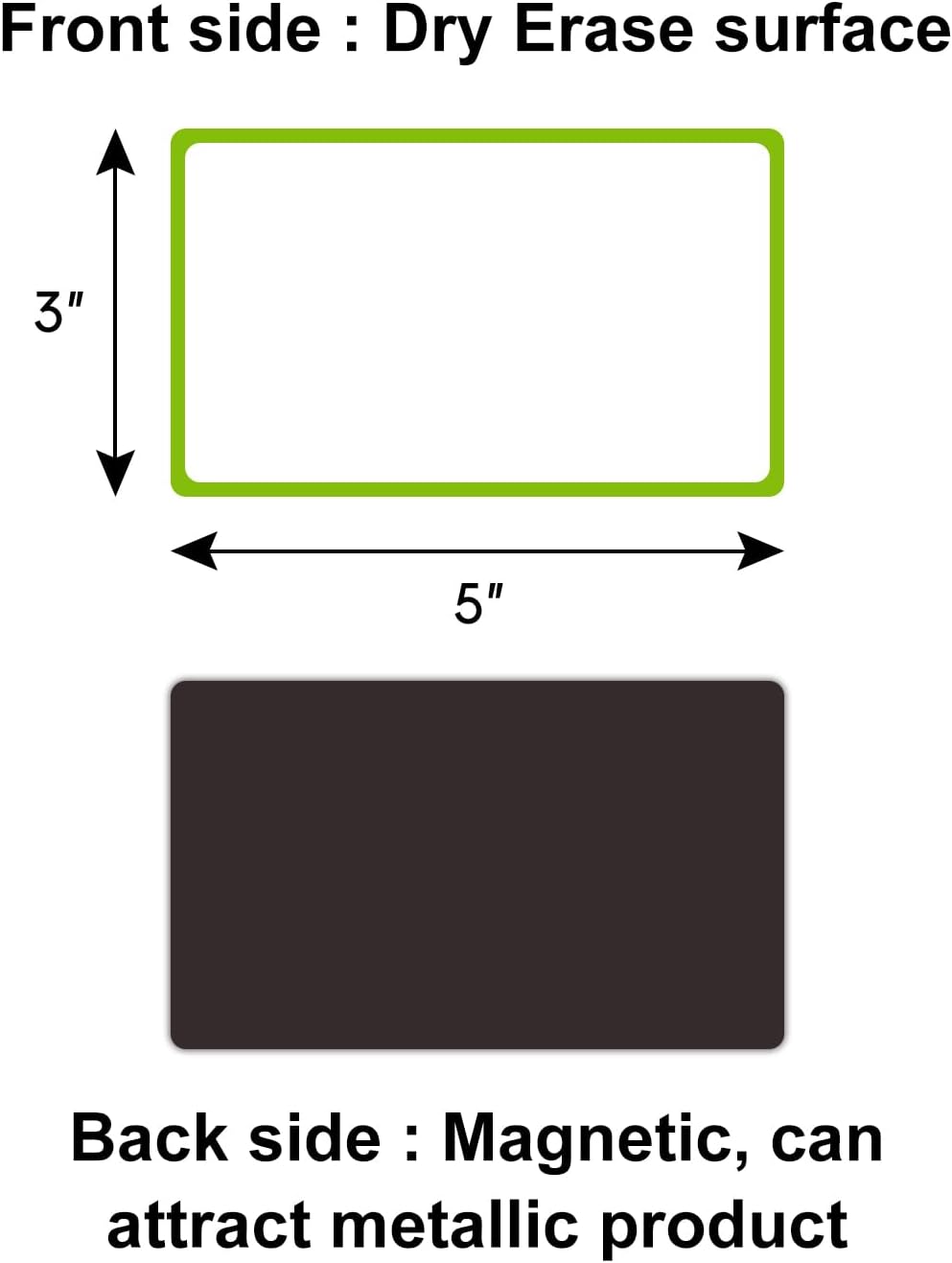 Dry Erase Magnetic Labels 4x2 Inch White, Reusable Magnetic Dry Erase Labels for Classroom Office Whiteboards，Pack of 40