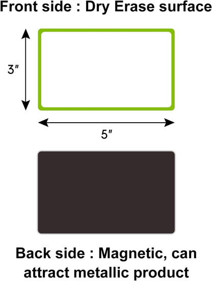 Dry Erase Magnetic Labels 4x2 Inch White, Reusable Magnetic Dry Erase Labels for Classroom Office Whiteboards，Pack of 40