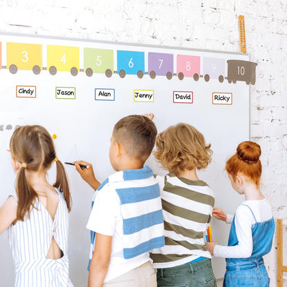 Dry Erase Magnetic Labels 4x2 Inch White, Reusable Magnetic Dry Erase Labels for Classroom Office Whiteboards，Pack of 40