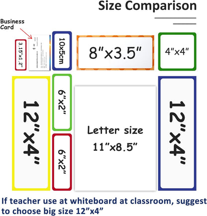 Dry Erase Magnetic Labels 4x2 Inch White, Reusable Magnetic Dry Erase Labels for Classroom Office Whiteboards，Pack of 40
