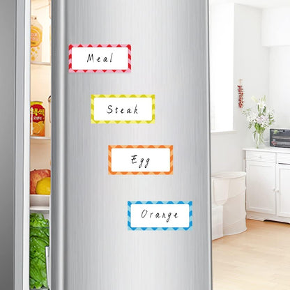 Dry Erase Magnetic Labels 4x2 Inch White, Reusable Magnetic Dry Erase Labels for Classroom Office Whiteboards，Pack of 40