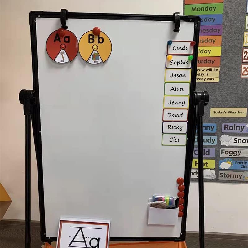Dry Erase Magnetic Labels 4x2 Inch White, Reusable Magnetic Dry Erase Labels for Classroom Office Whiteboards，Pack of 40