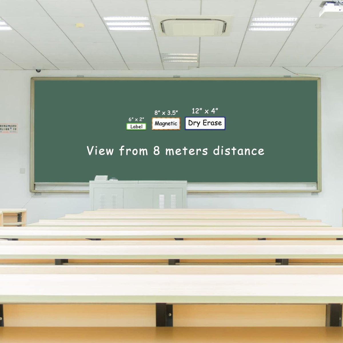 Dry Erase Magnetic Labels 4x2 Inch White, Reusable Magnetic Dry Erase Labels for Classroom Office Whiteboards，Pack of 40