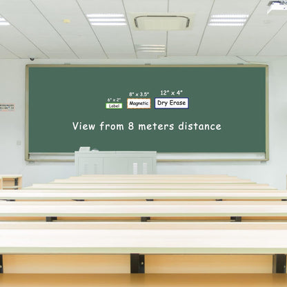 Dry Erase Magnetic Labels 4x2 Inch White, Reusable Magnetic Dry Erase Labels for Classroom Office Whiteboards，Pack of 40