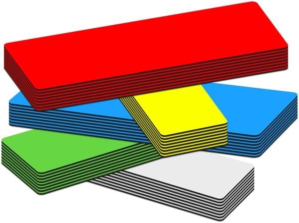 Dry Erase Magnetic Labels 4x2 Inch White, Reusable Magnetic Dry Erase Labels for Classroom Office Whiteboards，Pack of 40