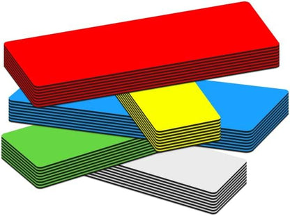 Dry Erase Magnetic Labels 4x2 Inch White, Reusable Magnetic Dry Erase Labels for Classroom Office Whiteboards，Pack of 40