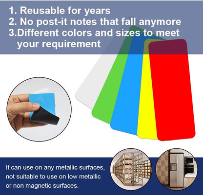 Dry Erase Magnetic Labels 4x2 Inch White, Reusable Magnetic Dry Erase Labels for Classroom Office Whiteboards，Pack of 40