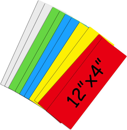 Dry Erase Magnetic Labels 4x2 Inch White, Reusable Magnetic Dry Erase Labels for Classroom Office Whiteboards，Pack of 40