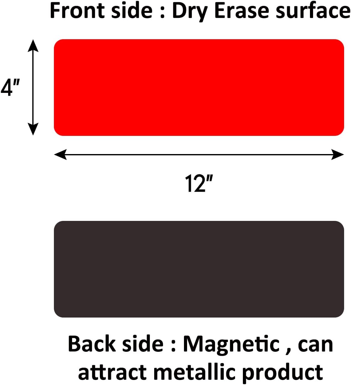 Dry Erase Magnetic Labels 4x2 Inch White, Reusable Magnetic Dry Erase Labels for Classroom Office Whiteboards，Pack of 40