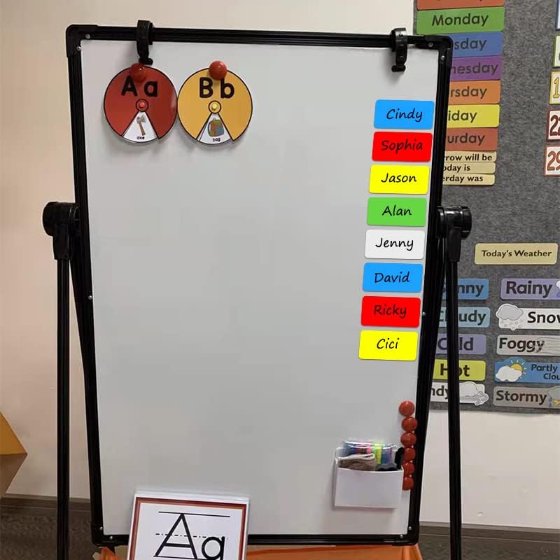 Dry Erase Magnetic Labels 4x2 Inch White, Reusable Magnetic Dry Erase Labels for Classroom Office Whiteboards，Pack of 40