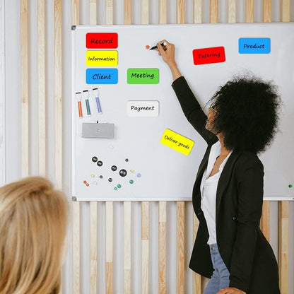 Dry Erase Magnetic Labels 4x2 Inch White, Reusable Magnetic Dry Erase Labels for Classroom Office Whiteboards，Pack of 40