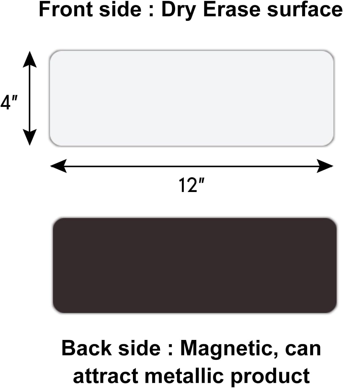 Dry Erase Magnetic Labels 4x2 Inch White, Reusable Magnetic Dry Erase Labels for Classroom Office Whiteboards，Pack of 40