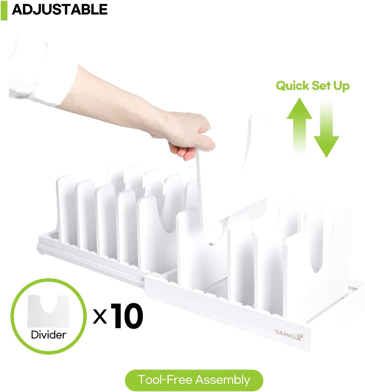 Pots and Pans Organizer under Cabinet Expandable Bamboo Pot Lid Holder Rack | Adjustable bakeware organizer, cutting board organizer, cookie sheet, baking pan, tray organizer for kitchen cabinet storage