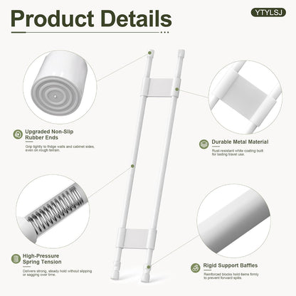 4-Pack RV Fridge Bars, Adjustable RV Tension Rods, 19.5-36.7"