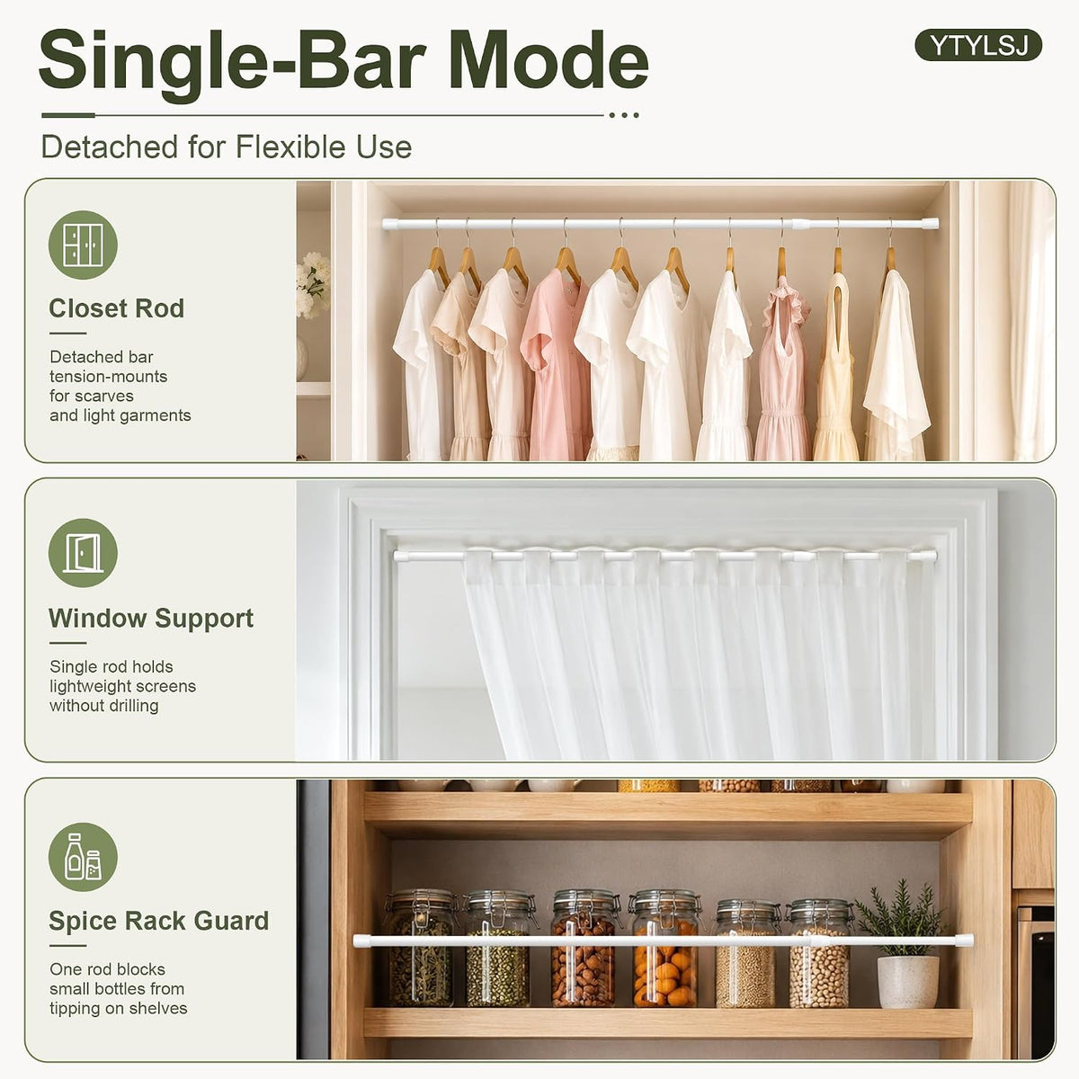 4-Pack RV Fridge Bars, Adjustable RV Tension Rods, 19.5-36.7"