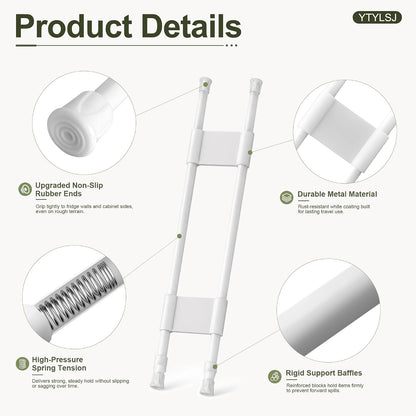 4-Pack RV Fridge Bars, Adjustable RV Tension Rods, 19.5-36.7"