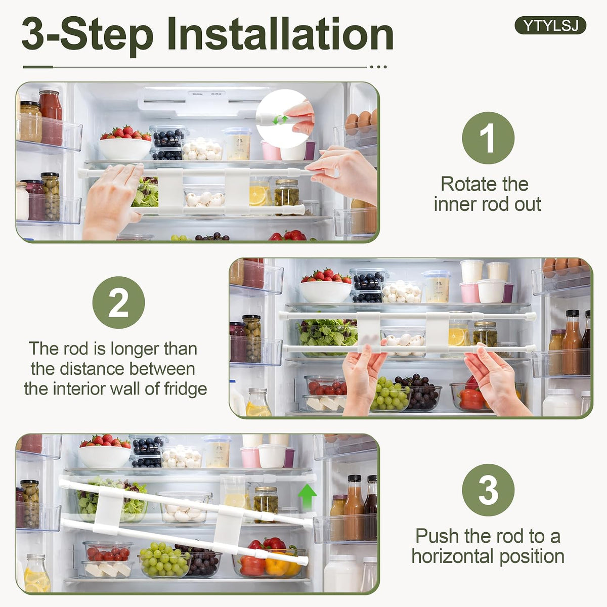 4-Pack RV Fridge Bars, Adjustable RV Tension Rods, 19.5-36.7"