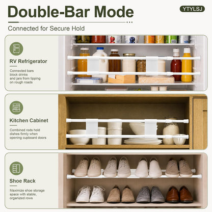 4-Pack RV Fridge Bars, Adjustable RV Tension Rods, 19.5-36.7"