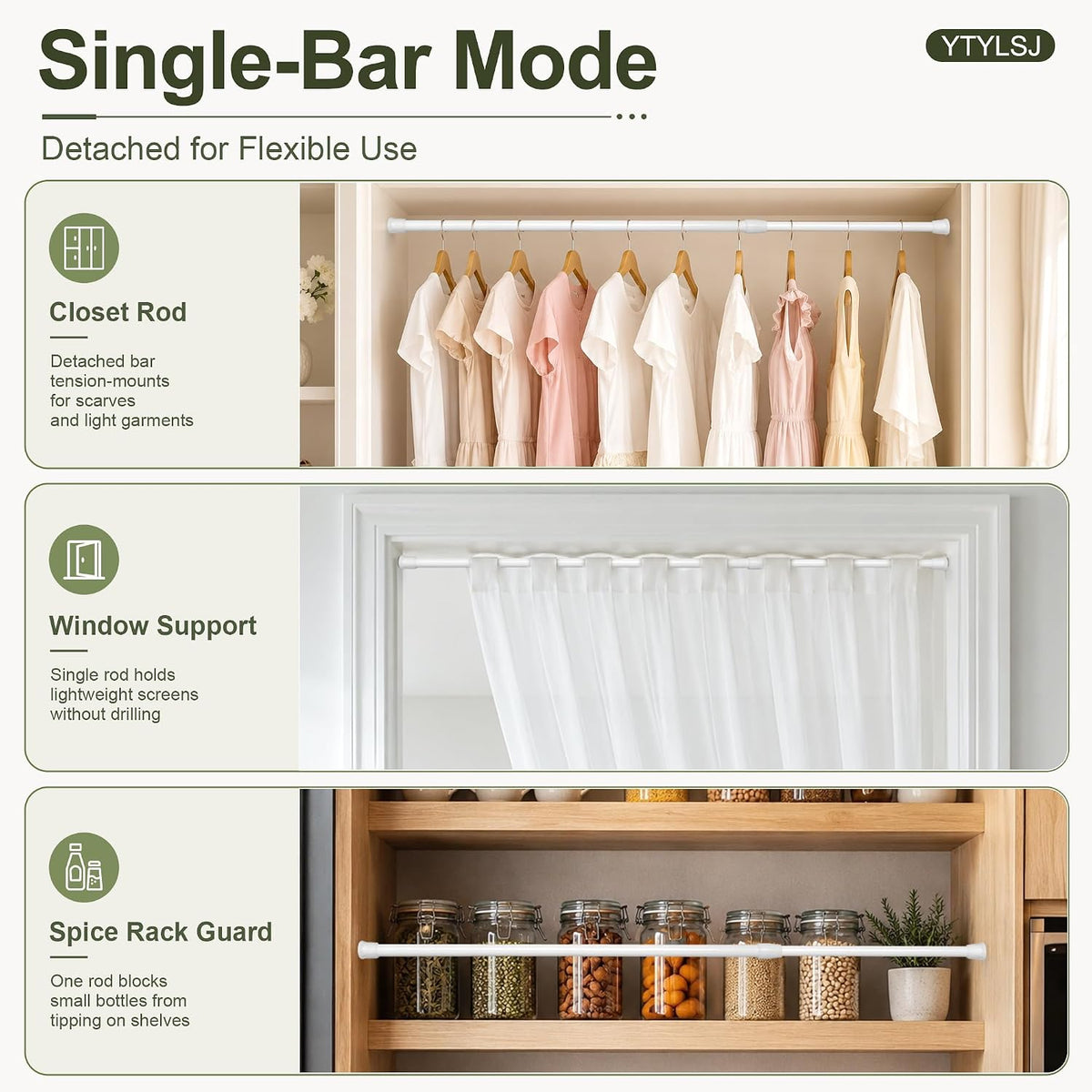 4-Pack RV Fridge Bars, Adjustable RV Tension Rods, 19.5-36.7"