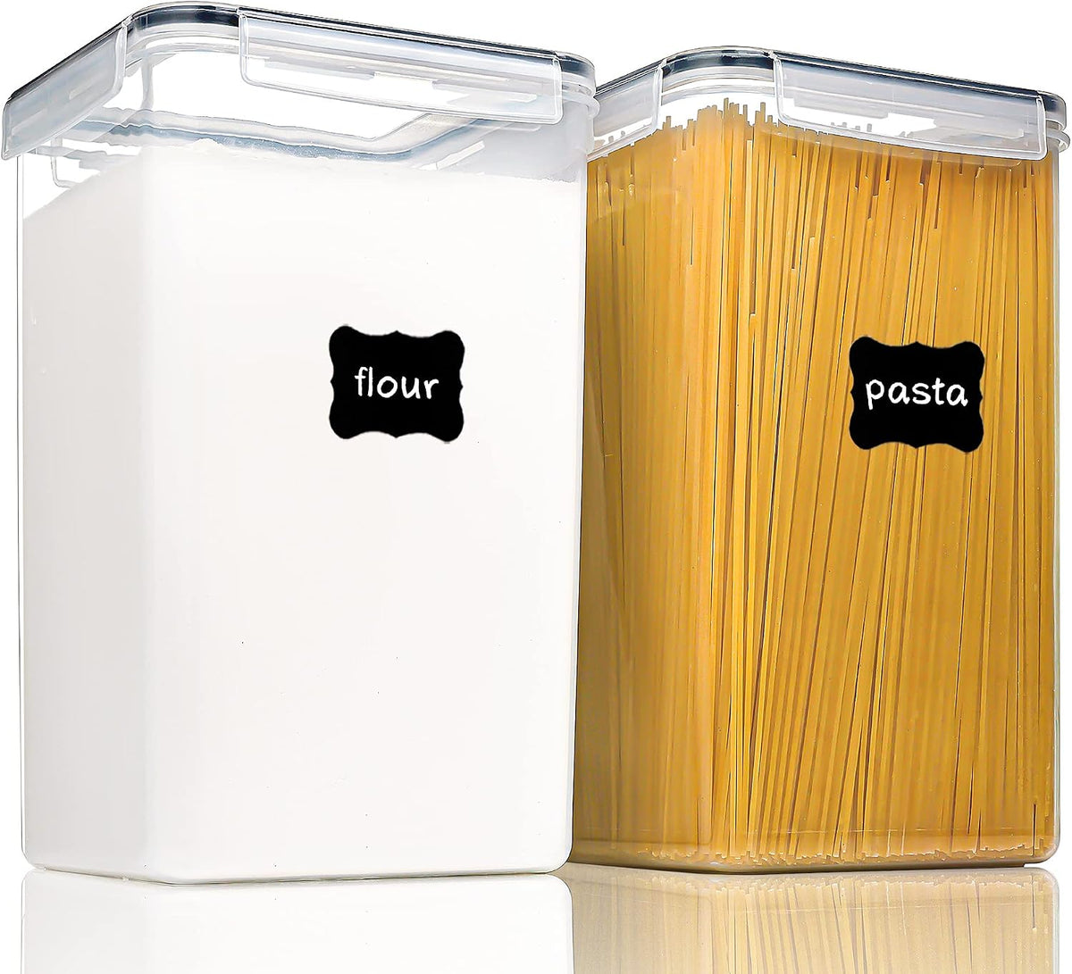 Large Food Storage Containers with Lids Airtight 5.2L /176Oz, for Flour, Sugar, Baking Supply, 3PCS BPA Free Plastic Canisters for Kitchen Pantry Organization