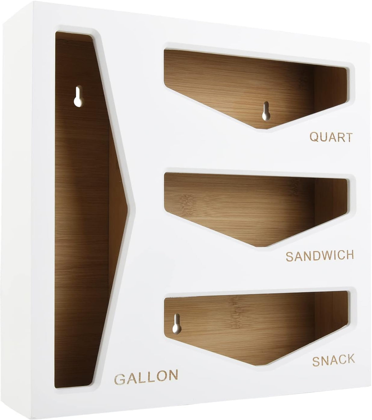 Bamboo Bag Storage Organizer for Kitchen Drawer, Baggie organizer, Compatible with Gallon, Quart, Sandwich and Snack Variety Size Bags (Black)