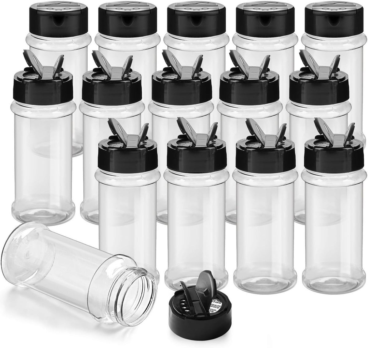 14 Pcs 3 Oz Spice Jars Plastic Seasoning Containers