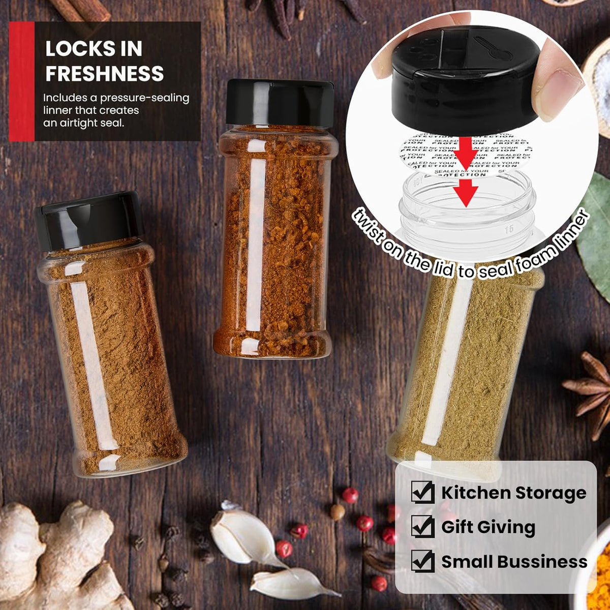 14 Pcs 3 Oz Spice Jars Plastic Seasoning Containers