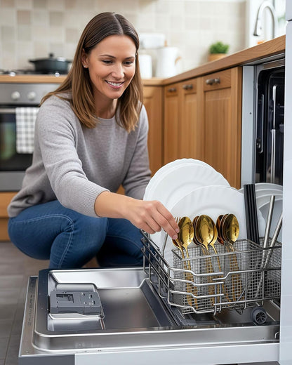 4-Compartment Dishwasher Silverware Basket, 304 Stainless Steel