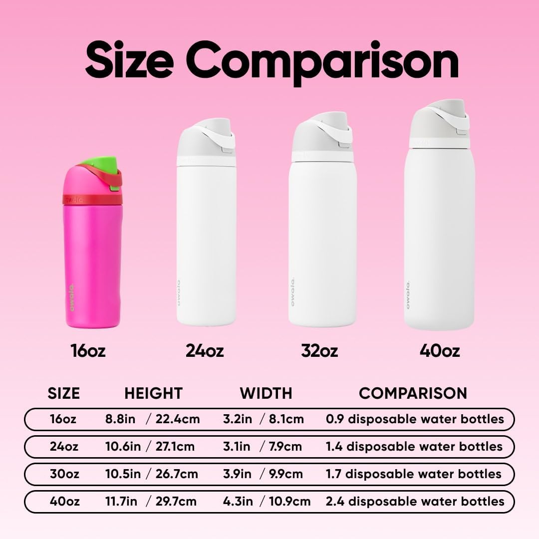 FreeSip Insulated Stainless Steel Water Bottle with Straw for Sports and Travel, BPA-Free, 32oz, Foggy Tide - Colors B