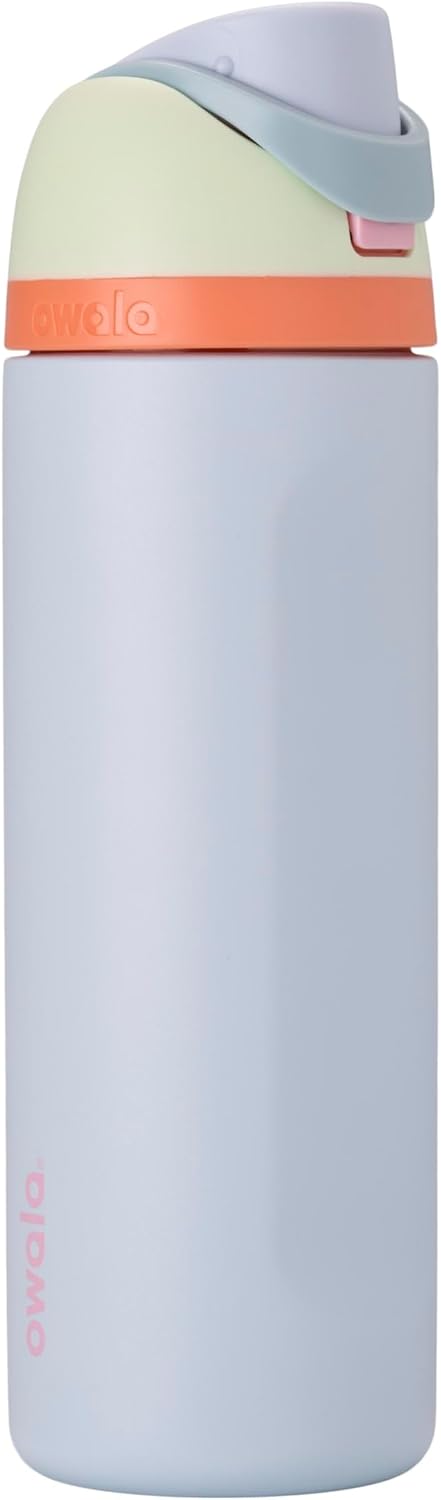 FreeSip Insulated Stainless Steel Water Bottle with Straw for Sports and Travel, BPA-Free, 32oz, Foggy Tide - Colors B