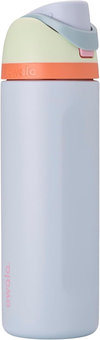 FreeSip Insulated Stainless Steel Water Bottle with Straw for Sports and Travel, BPA-Free, 32oz, Foggy Tide - Colors B