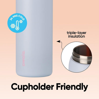 FreeSip Insulated Stainless Steel Water Bottle with Straw for Sports and Travel, BPA-Free, 32oz, Foggy Tide - Colors B