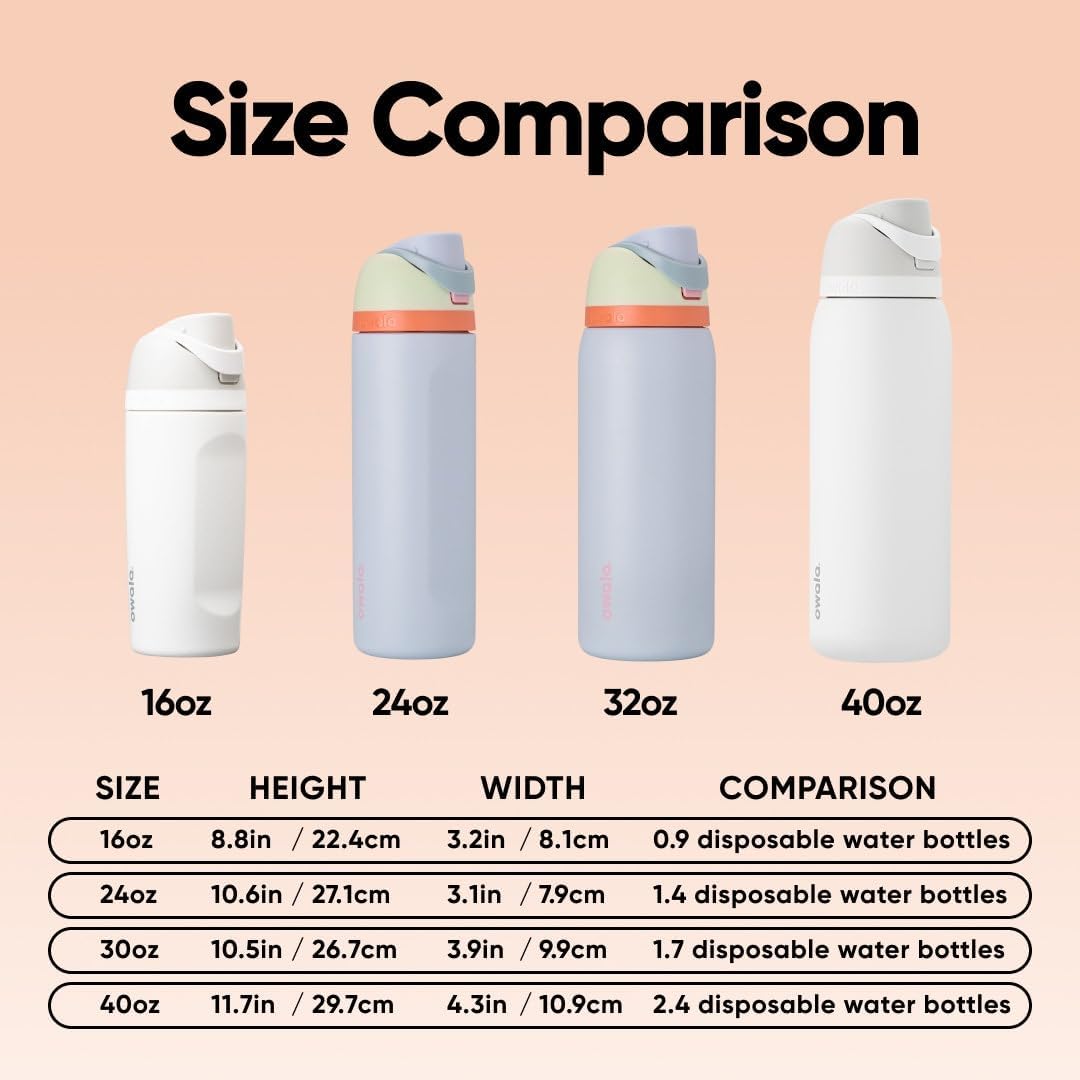FreeSip Insulated Stainless Steel Water Bottle with Straw for Sports and Travel, BPA-Free, 32oz, Foggy Tide - Colors B