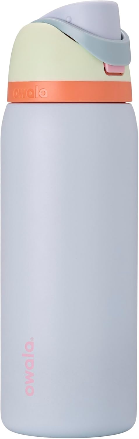 FreeSip Insulated Stainless Steel Water Bottle with Straw for Sports and Travel, BPA-Free, 32oz, Foggy Tide - Colors B