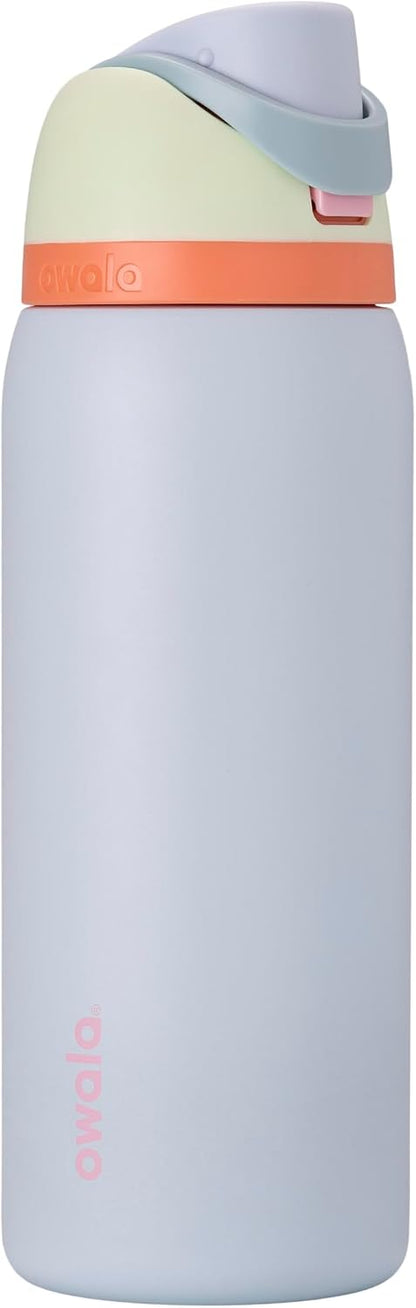 FreeSip Insulated Stainless Steel Water Bottle with Straw for Sports and Travel, BPA-Free, 32oz, Foggy Tide - Colors B