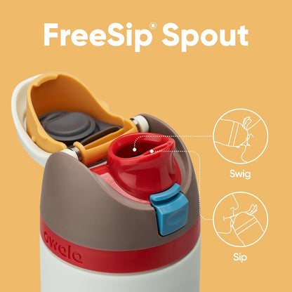 FreeSip Insulated Stainless Steel Water Bottle with Straw for Sports and Travel, BPA-Free, 32oz, Foggy Tide - Colors B