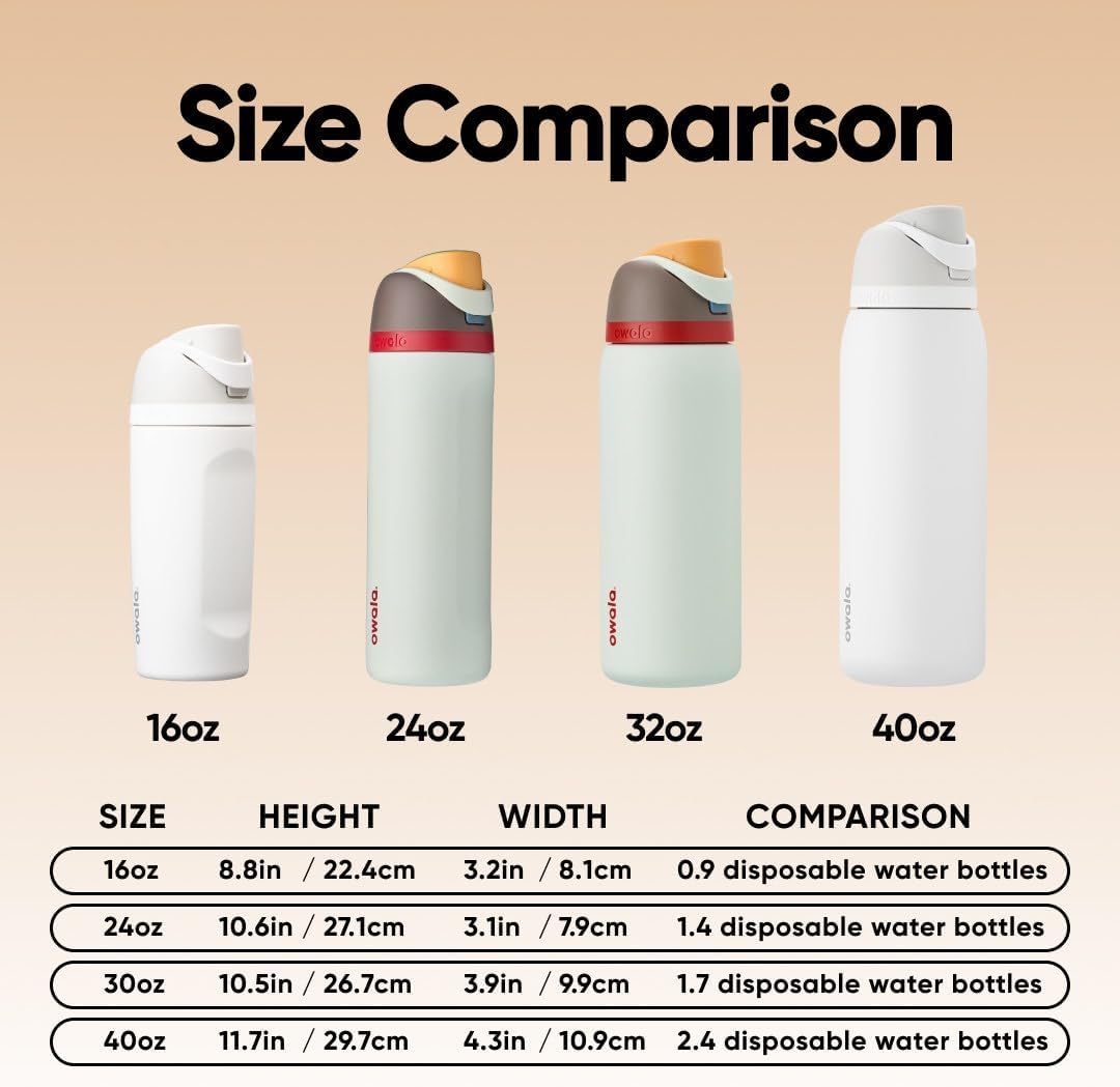 FreeSip Insulated Stainless Steel Water Bottle with Straw for Sports and Travel, BPA-Free, 32oz, Foggy Tide - Colors B