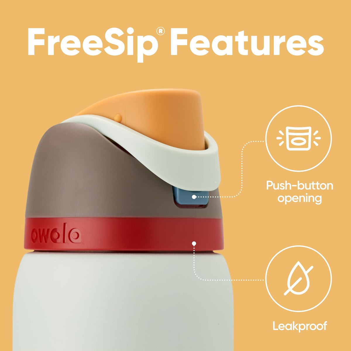 FreeSip Insulated Stainless Steel Water Bottle with Straw for Sports and Travel, BPA-Free, 32oz, Foggy Tide - Colors B