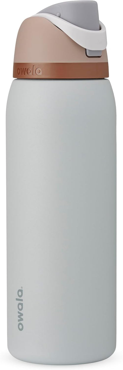 FreeSip Insulated Stainless Steel Water Bottle with Straw for Sports and Travel, BPA-Free, 32oz, Foggy Tide - Colors B