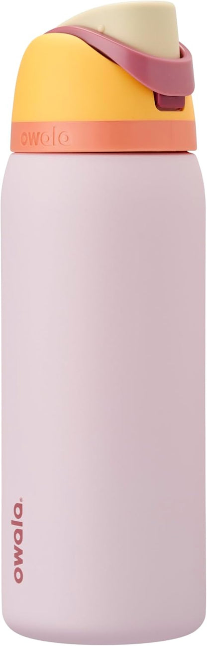 FreeSip Insulated Stainless Steel Water Bottle with Straw for Sports and Travel, BPA-Free, 32oz, Foggy Tide - Colors B