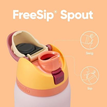 FreeSip Insulated Stainless Steel Water Bottle with Straw for Sports and Travel, BPA-Free, 32oz, Foggy Tide - Colors B
