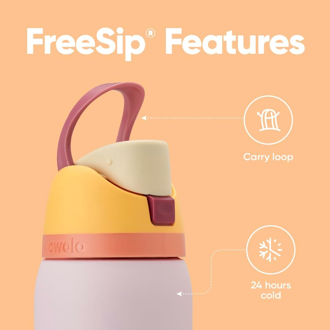 FreeSip Insulated Stainless Steel Water Bottle with Straw for Sports and Travel, BPA-Free, 32oz, Foggy Tide - Colors B