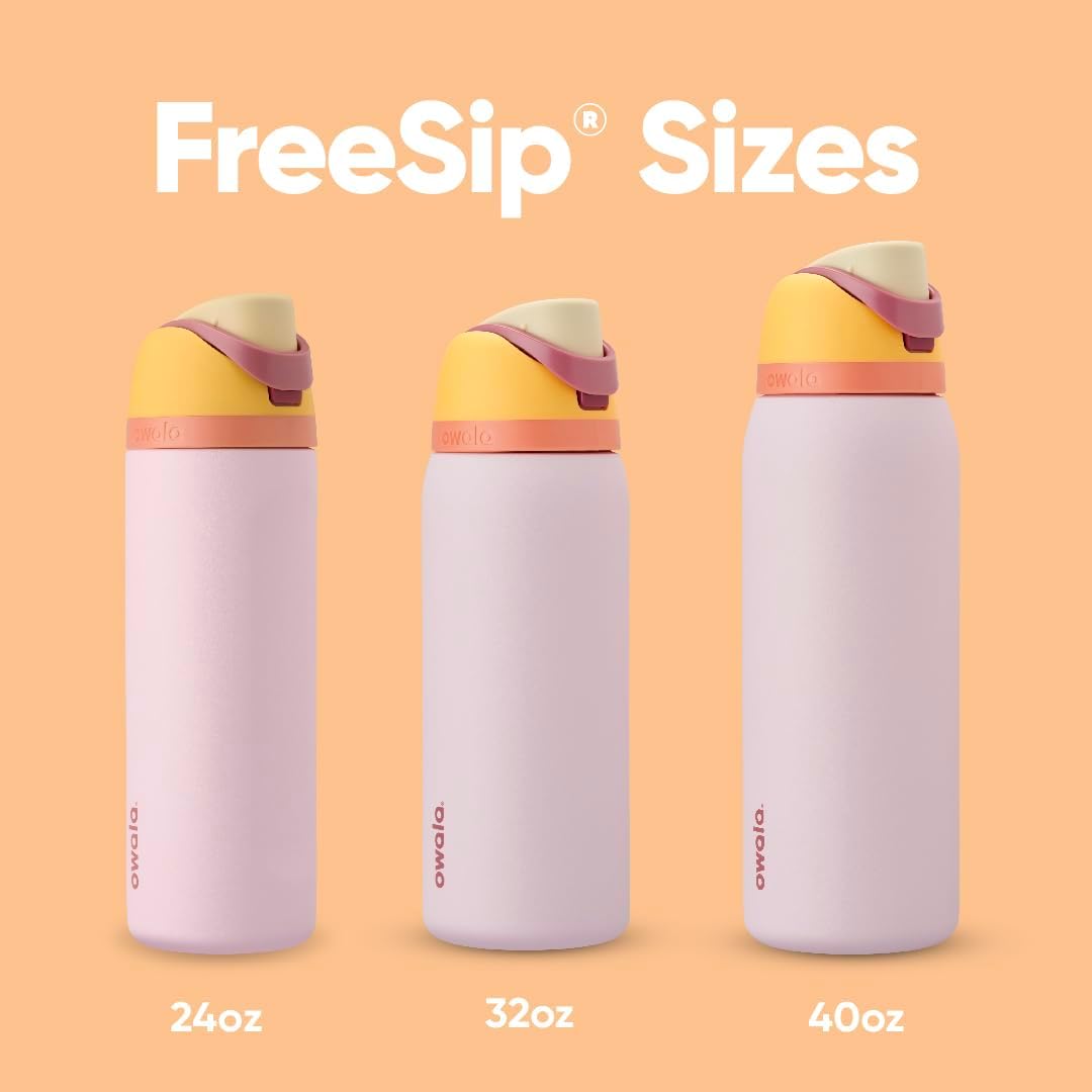 FreeSip Insulated Stainless Steel Water Bottle with Straw for Sports and Travel, BPA-Free, 32oz, Foggy Tide - Colors B