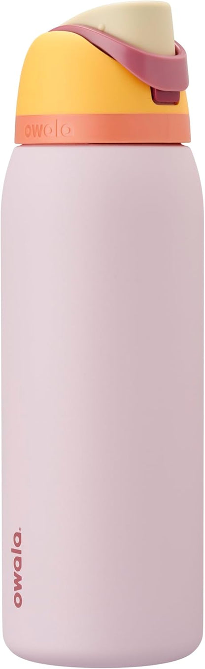 FreeSip Insulated Stainless Steel Water Bottle with Straw for Sports and Travel, BPA-Free, 32oz, Foggy Tide - Colors B