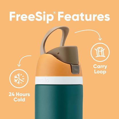 FreeSip Insulated Stainless Steel Water Bottle with Straw for Sports and Travel, BPA-Free, 32oz, Foggy Tide - Colors B