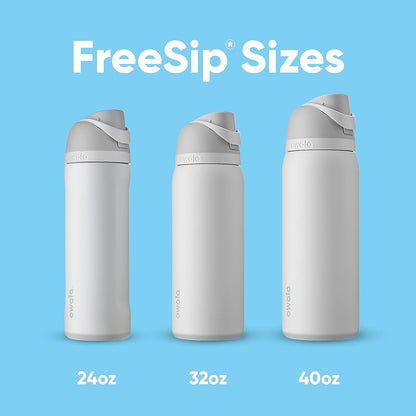 FreeSip Insulated Stainless Steel Water Bottle with Straw for Sports and Travel, BPA-Free, 32oz, Foggy Tide - Colors B