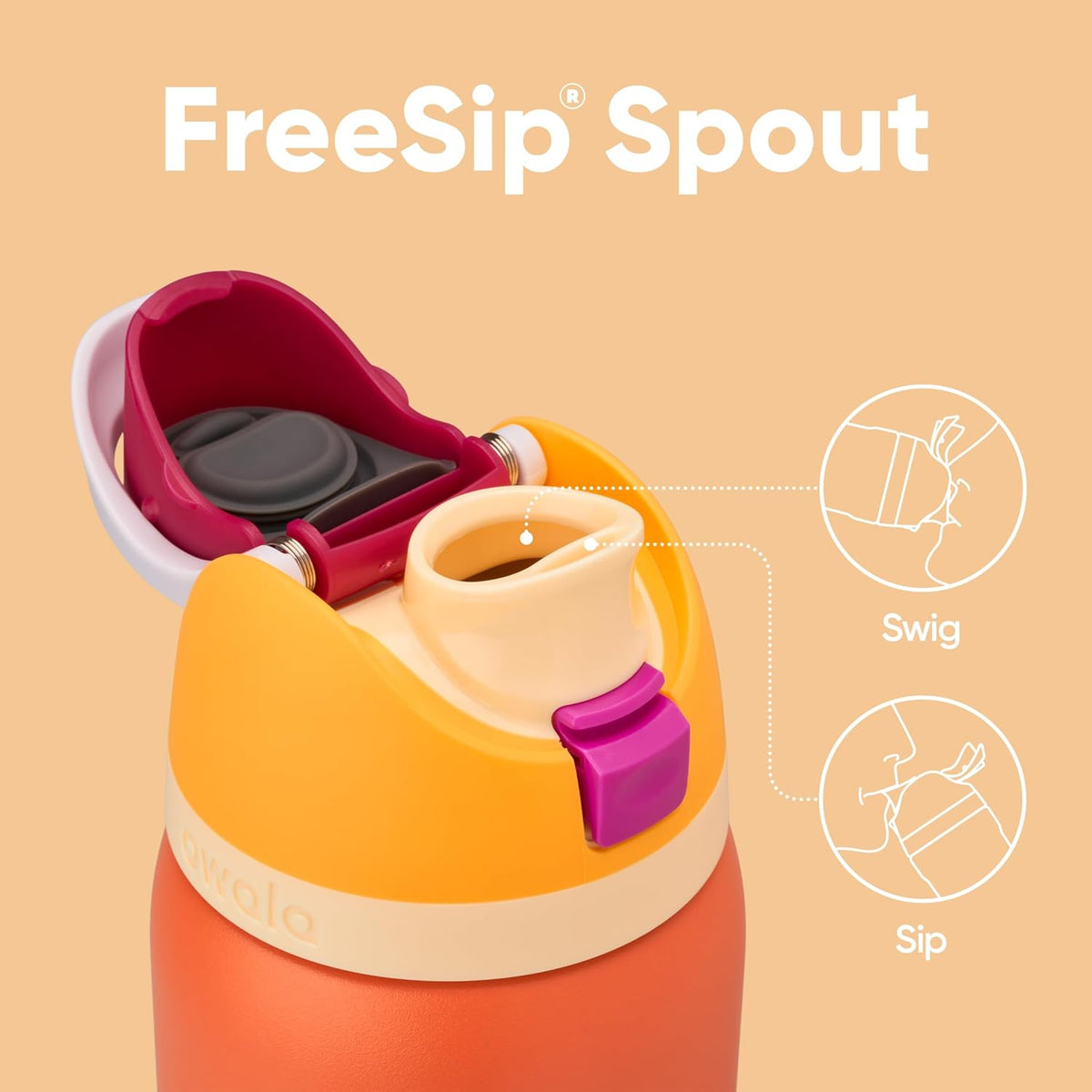 FreeSip Insulated Stainless Steel Water Bottle with Straw for Sports and Travel, BPA-Free, 32oz, Foggy Tide - Colors B