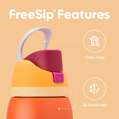 FreeSip Insulated Stainless Steel Water Bottle with Straw for Sports and Travel, BPA-Free, 32oz, Foggy Tide - Colors B